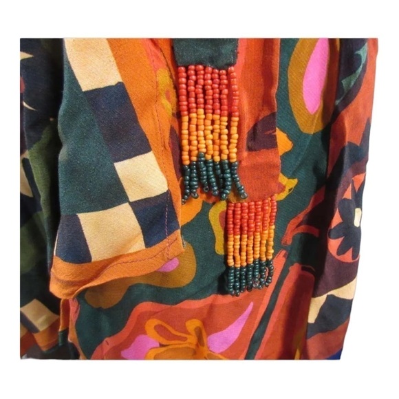 NWT FARM RIO Anthropologie Hanky Tribal Print Midi Wrap Dress XS Petite - Picture 7 of 10